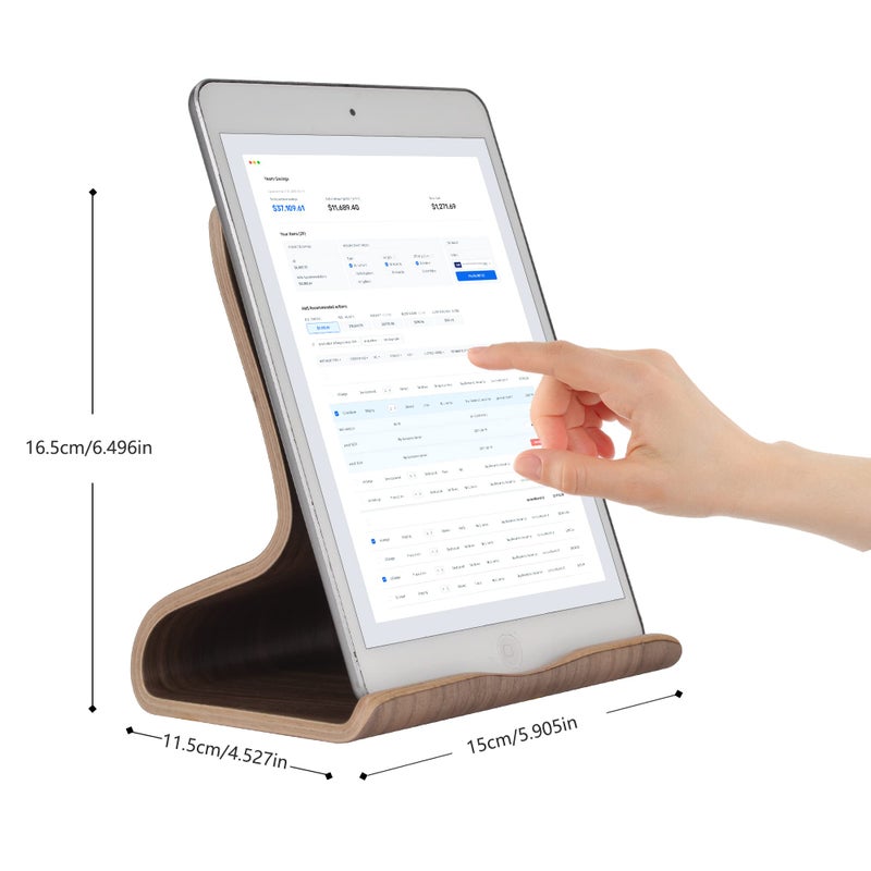 SAMDI Wood Tablet Stand, Wooden iPad Holder: Desktop Stand Holder Dock for new iPad 2017 Pro 9.7, 10.5, Air mini 2 3 4, Kindle, Nexus, Accessories, Tab, E-reader, other Tablets(4-13 inch)-Black Walnut - Image 5
